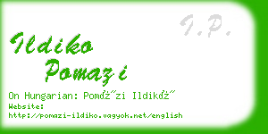 ildiko pomazi business card